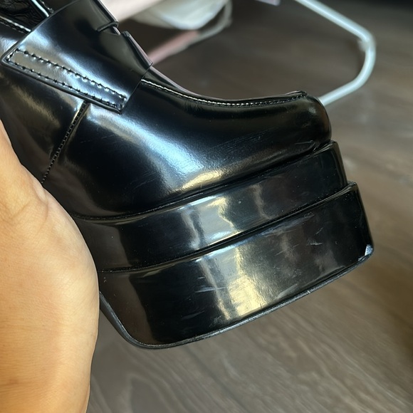 ❌SOLD Black Jeffrey Campbell Patent Loafers Platforms 8 - Picture 7 of 9